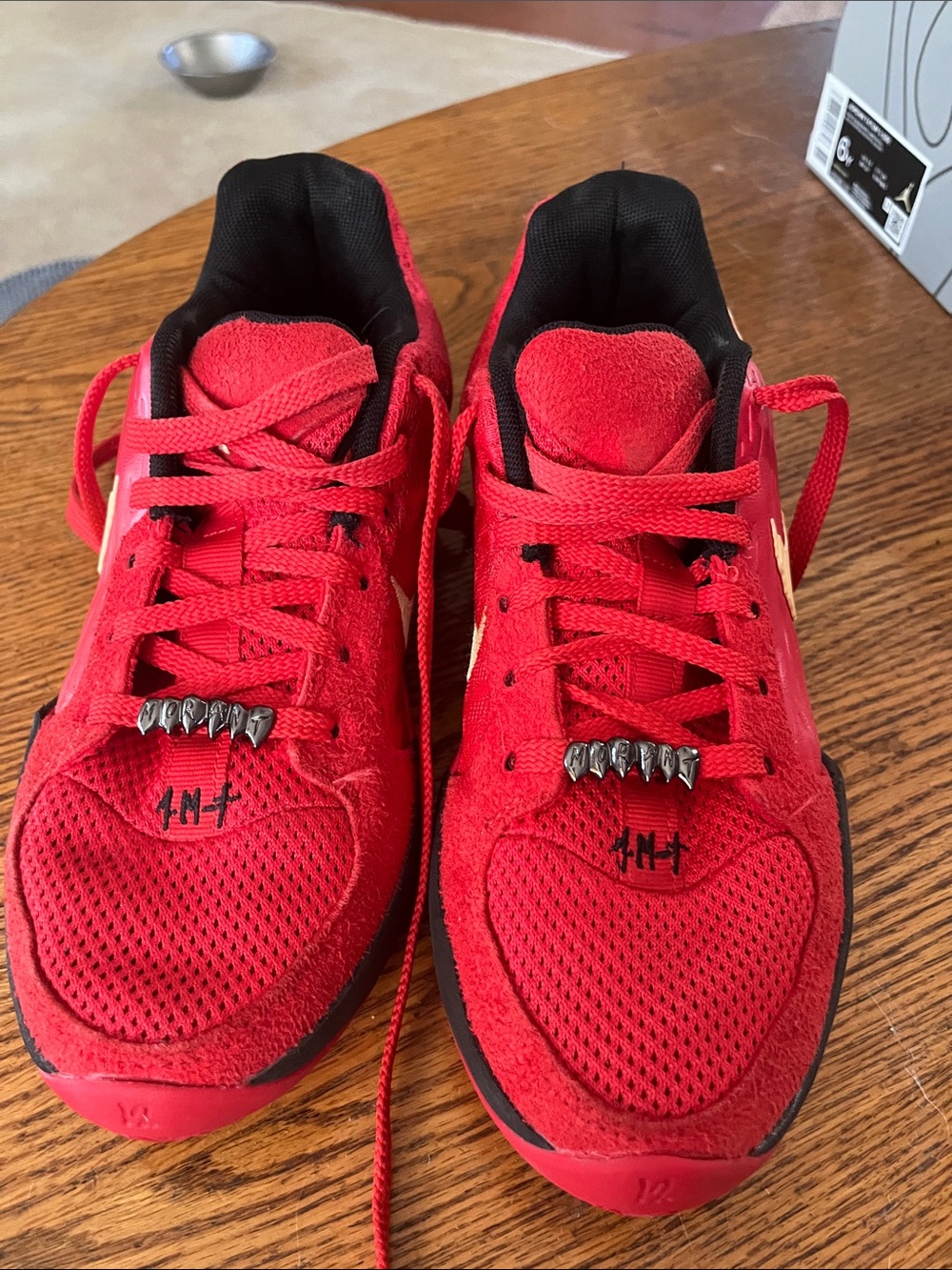 JA 2 NIGHTMARE Nike Red and Black Basketball Shoes boys 5.5